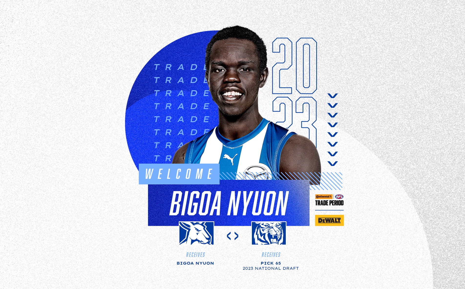 Bigoa Bigoa Nyuon: Roos secure versatile tall in Tiger trade