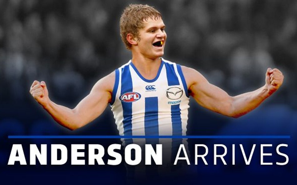 Jed Anderson arrives at North Melbourne