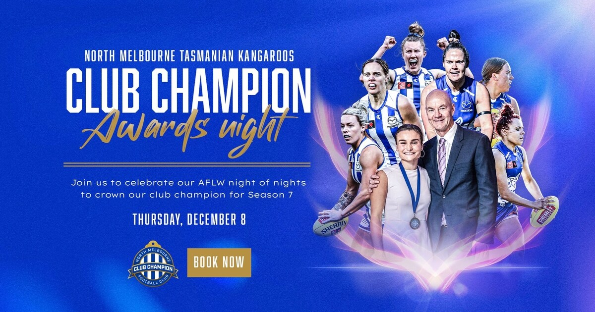 Get your tickets to the AFLW Club Champion Awards Night